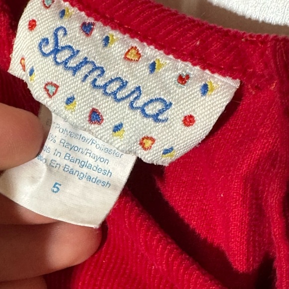 5/$25 Samara Scottie Dog Red Corduroy Girls Dress - Picture 4 of 5